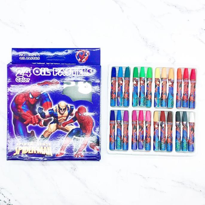 

Crayon 24 collors spiderman biru