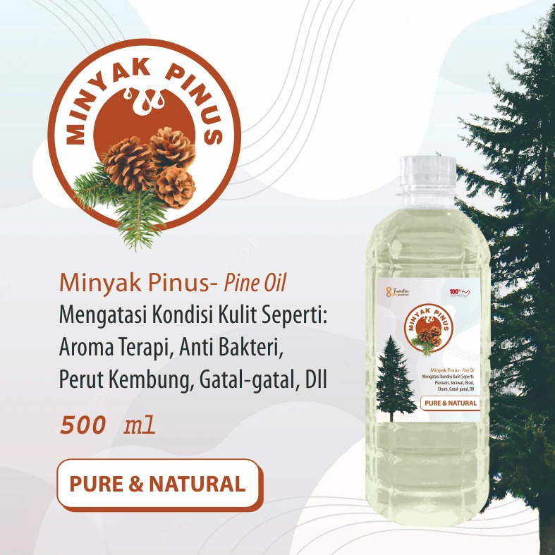 Minyak Pinus Murni - Pine Oil Putih kuning Kemasan Botol 500ml Botol Pet