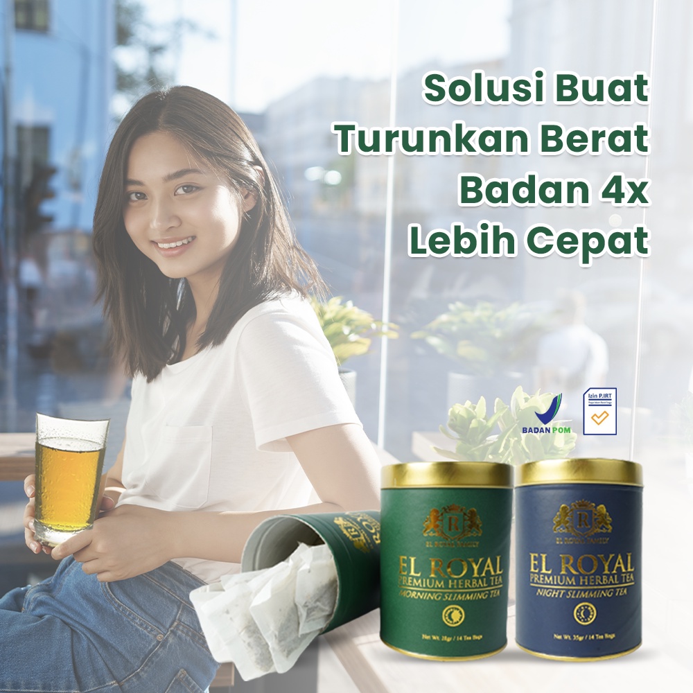 Teh Diet Detox Pelangsing Penurun Berat Badan Alami Pembakar Penghilang Peluntur Lemak Tubuh Badan Paha Lengan Perut Buncit El Royal Premium Herbal Tea Memperlancar Pencernaan Mengendalikan Nafsu Makan Ampuh Original BPOM