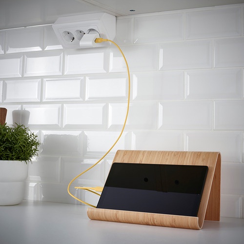 SITTBRUNN Usb-a ke usb-c, kuning muda, 1 m