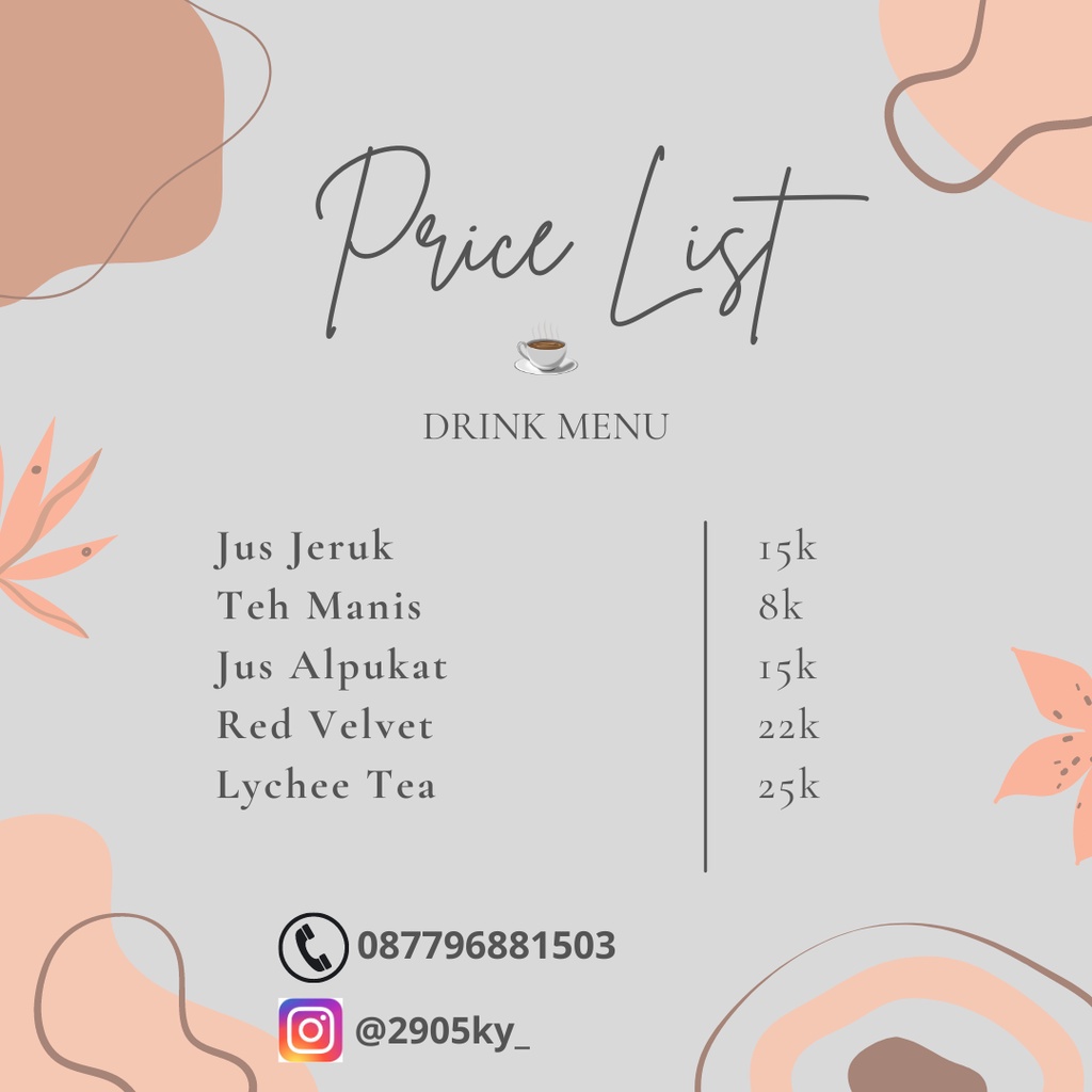 

minuman teh jus coklat dlll