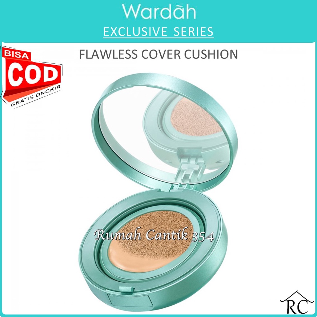 Rumah Cantik Wardah Exclusive Flawless Cover Cushion  - Hasil Matte Flawless dan Tahan Lama Hingga 10 Jam - Bisa COD RumahCantik354 Beauty Skincare Kosmetik Medan Cosmetics