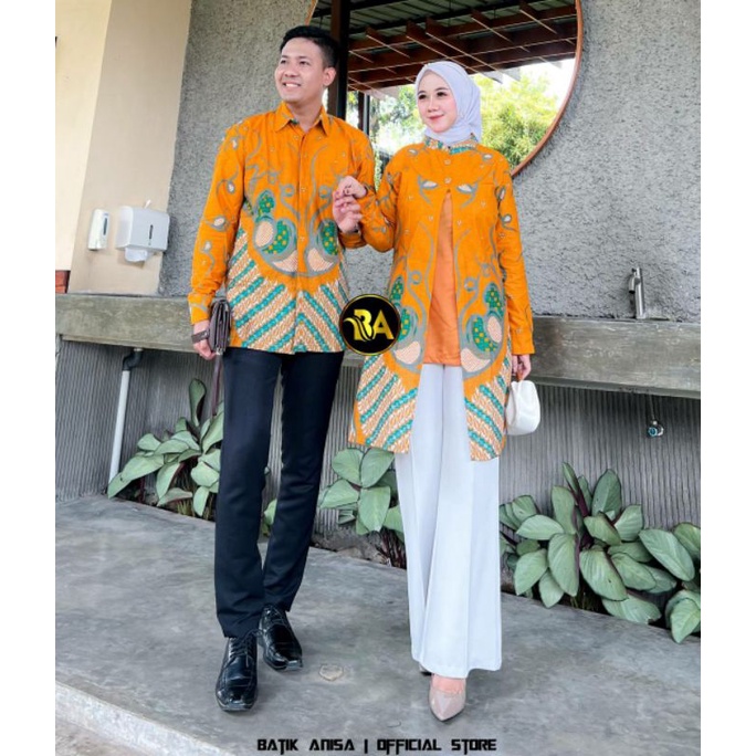 BAJU COUPLE BATIK SERAGAM KANTOR TUNIK KEMEJA DEWASA M L XL XXL