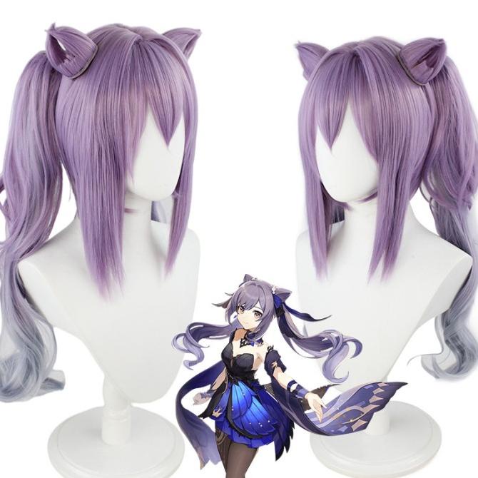 Lol-65 Wig Keqing Genshin Impact Rambut Palsu Cosplay
