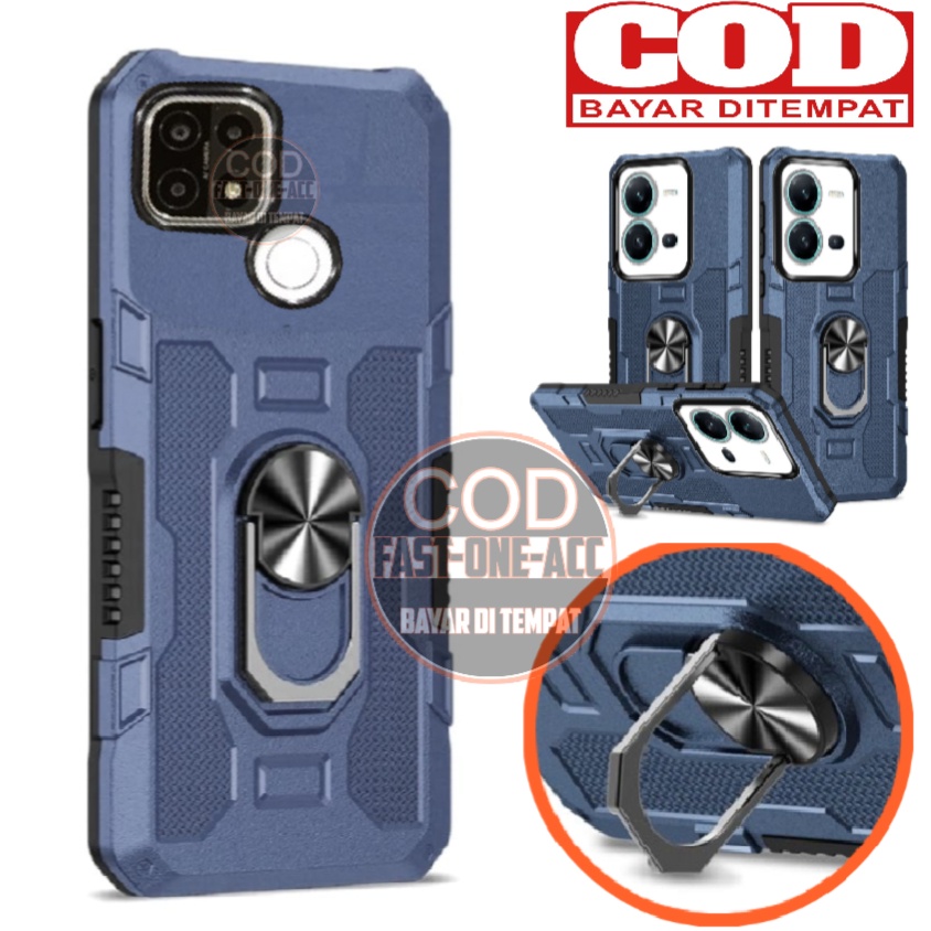 Case OPPO A15/A15s NEW Soft Case Robot Hit EYE Ring Standing Hard Case Carbon