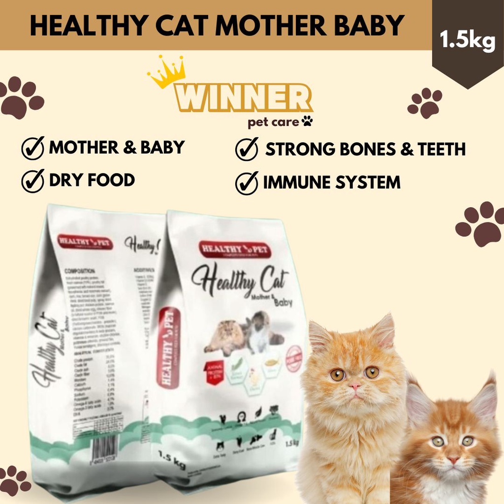 Healthy Cat Mother Baby Food Makanan Kucing Freshpack 1.5kg