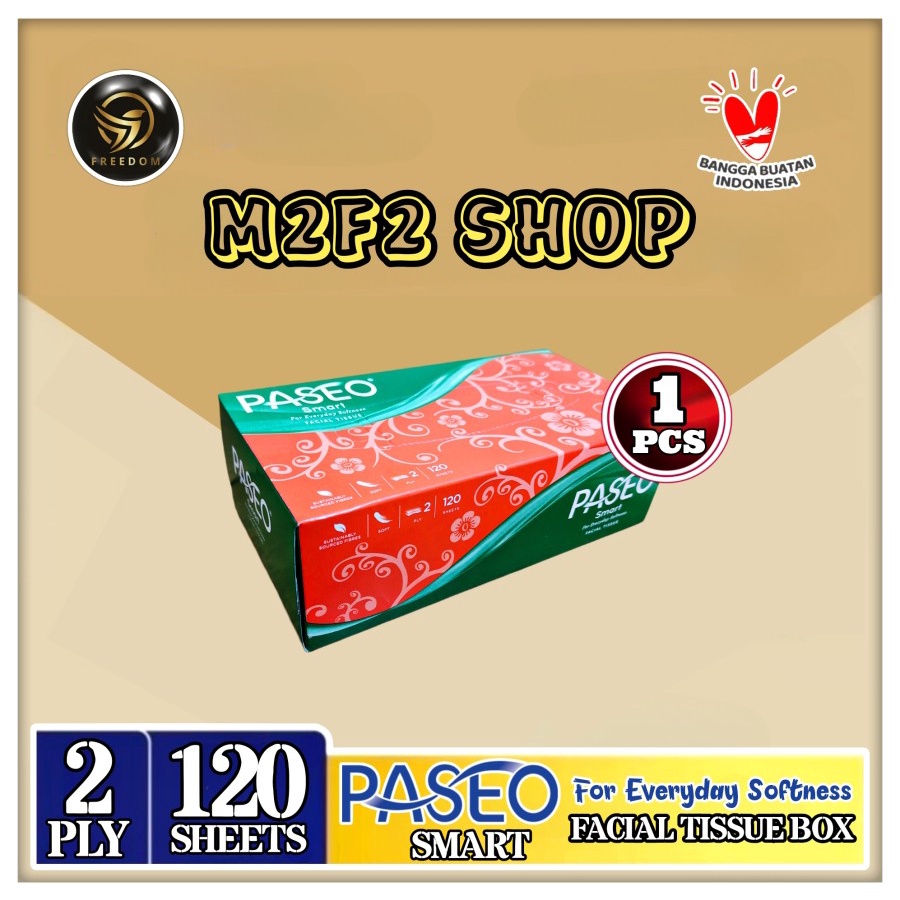 Tisu Paseo Smart Facial Softpack Box - 120 sheets (Kemasan Satuan)