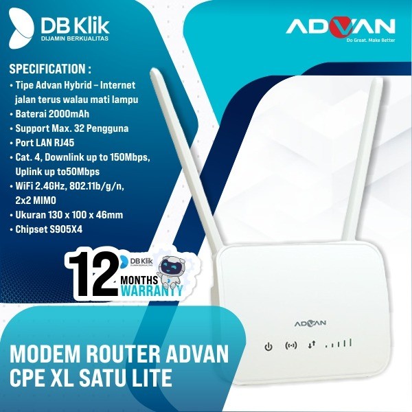 Modem Router ADVAN CPE XL Satu Lite- ADVAN Hybrid XL1 CPE (Kuota 100G)