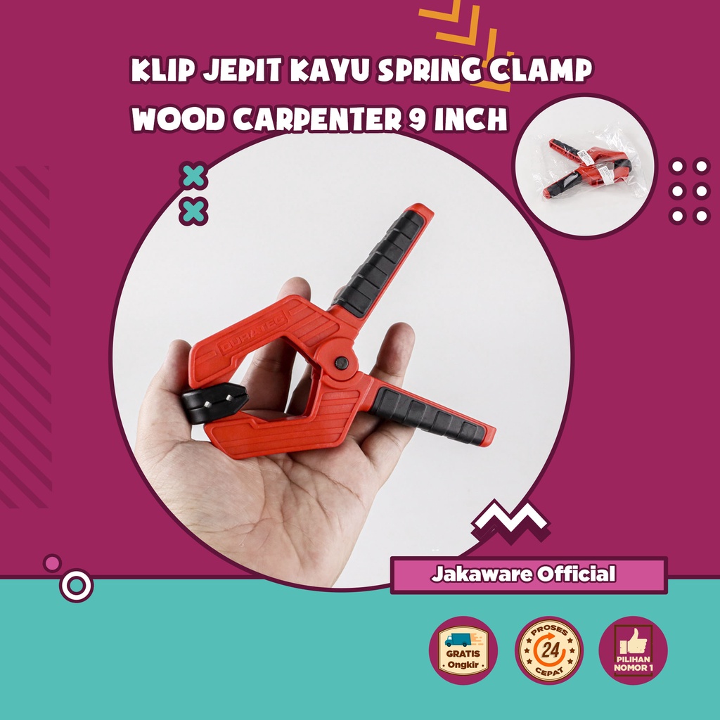 DURATEC KLIP JEPIT KAYU SPRING CLAMP STRONG WOOD CARPENTER 9 INCH KLEM GRIP BESI PLAT CATOK KUNCI PE