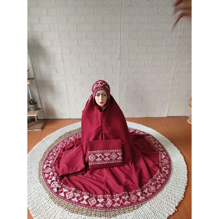 Mukena Dewasa Jumbo Songket Katun Mikro Premium Adem// Mukena Dewasa Khadijah//Mukena Dewasa Jumbo//