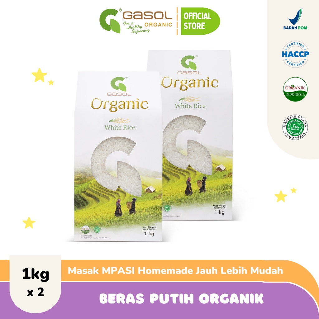 GASOL Beras Putih Organik 1Kg x 2