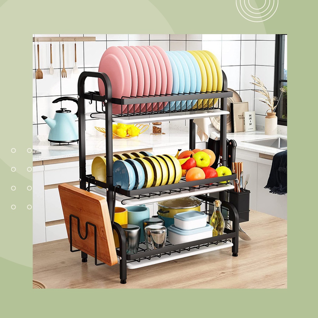 Goto Evelyn Rak Cuci Pengering Piring Dapur Susun Wastafel Serbaguna