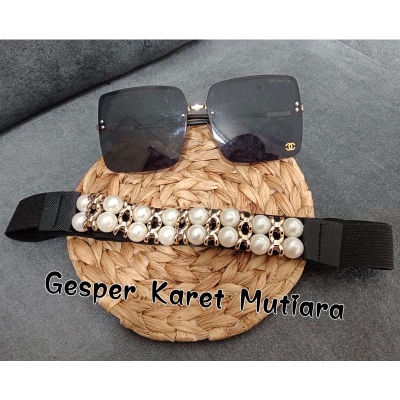 Gesper Karet Mutiara Ikat Pinggang Wanita Classy Simple Termurah