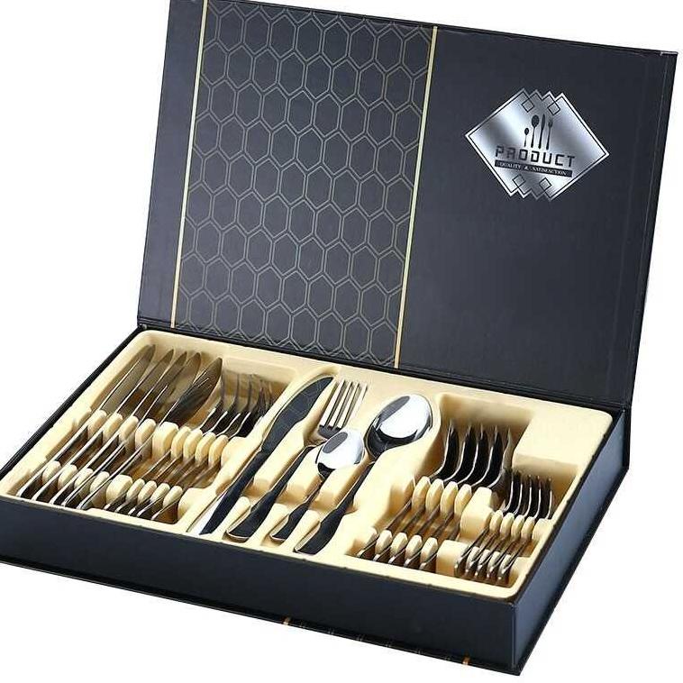 12.12 Set Perlengkapan Makan Sendok Garpu pisau Sultan Tebal Besar luxury stainless steel cutlery  F