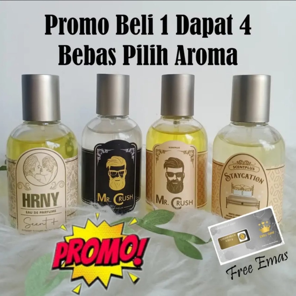 PROMO PAKET HEMAT BELI 1 DAPAT 4 PARFUM HRNY / MR CRUSH / STAYCATION BEBAS PILIH VARIAN 35 ML