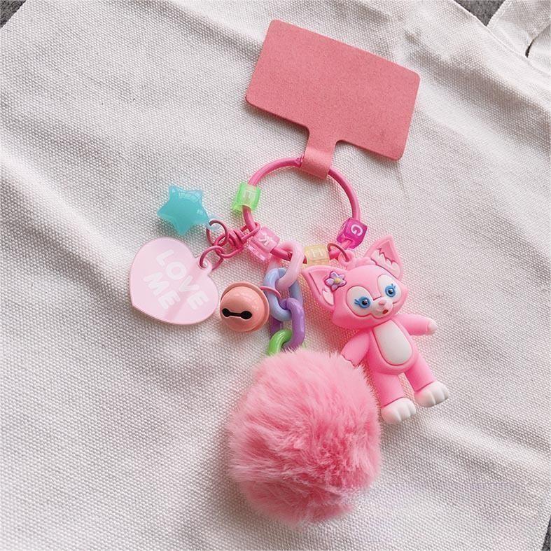 【DIY】Kartun merah jaringan Jepang boneka unicorn kunci tas rantai ponsel pendant