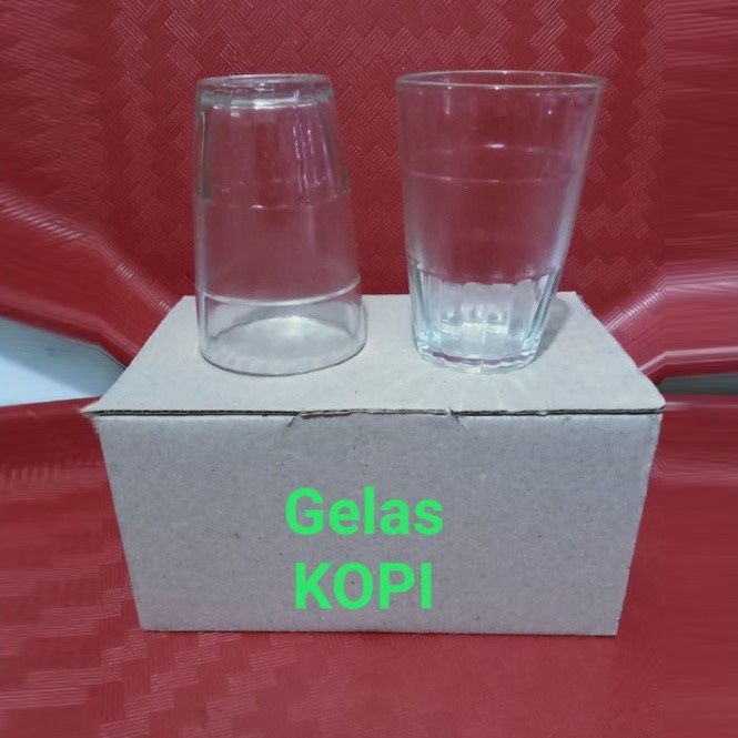 [ 6 PCS ] GELAS BELIMBING KOPI KACA BENING