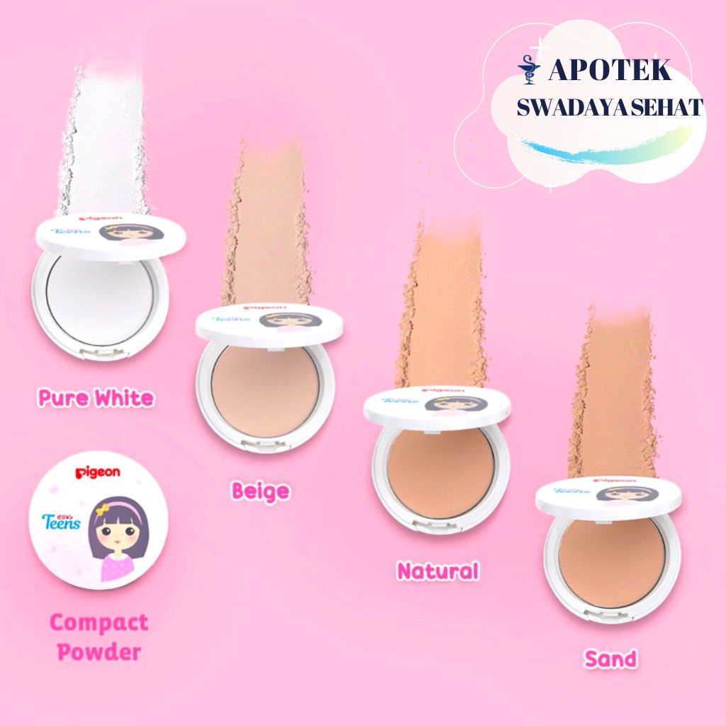 PIGEON TEENS COMPACT POWDER Varian Terlengkap UV Protection Two Way Cake - Bedak Padat Anak Remaja Dewasa Refill