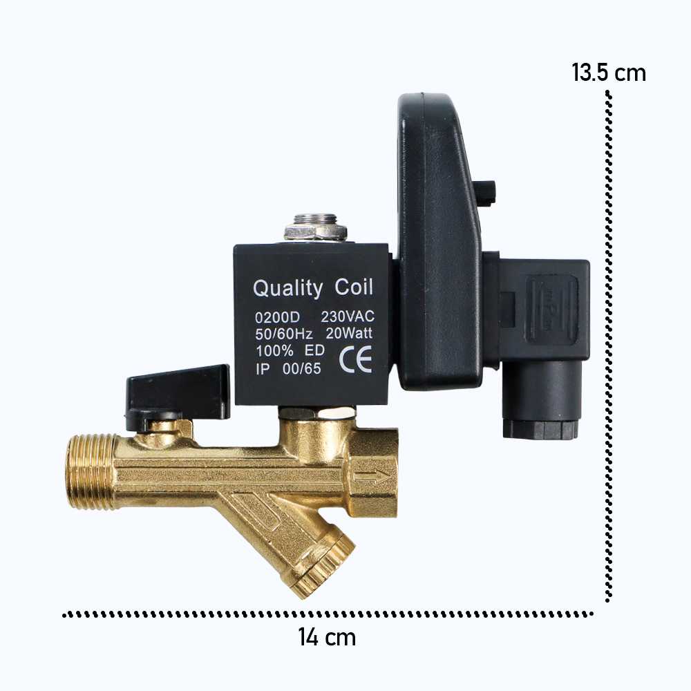 (BISA COD) FTIHSHP Electric Solenoid Timer Auto Water Valve 1/2 Inch 16Bar 230VAC - OPT-B