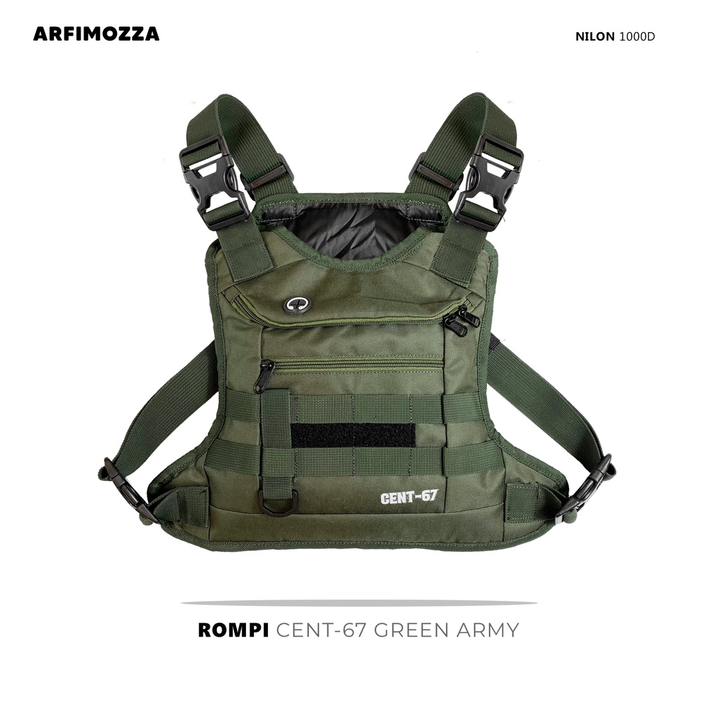 TAS DADA PRIA TACTICAL ORIGINAL CENT-67 MODEL ROMPI GREEN ARMY / CHEST RIG BAG CENT-67 ORIGINAL / CHEST BAG PREMIUM ORIGINAL CENT-67