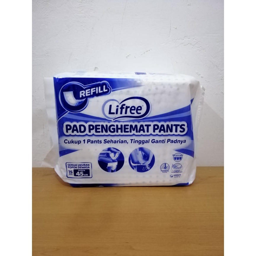 Lifree Pads Penghemat Pants Value New Putih 45 cm per satuan bungkus Asli