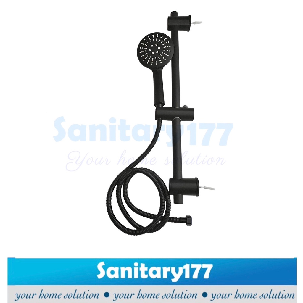 Shower Tiang Gede Hitam T339-Tiang Shower Mandi Handshower 12cm black jumbo semprotan 3in1 minimalis bathroom /L40-S8A