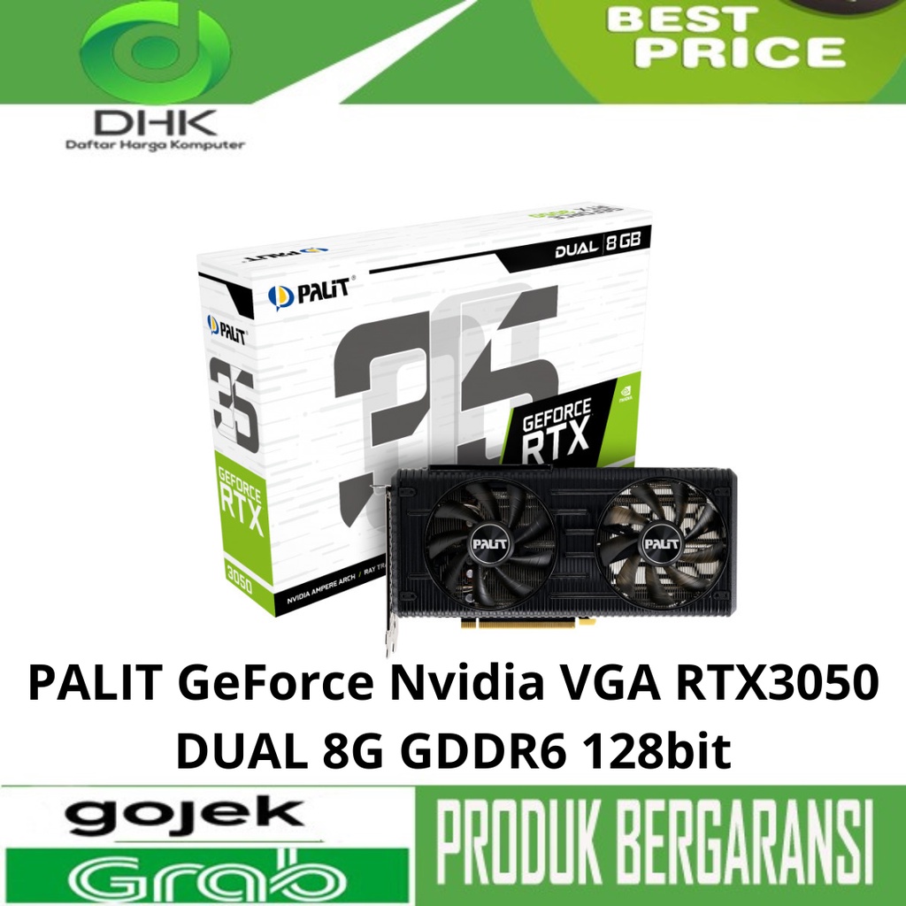 PALIT GeForce Nvidia VGA RTX3050 DUAL 8G GDDR6 128bit