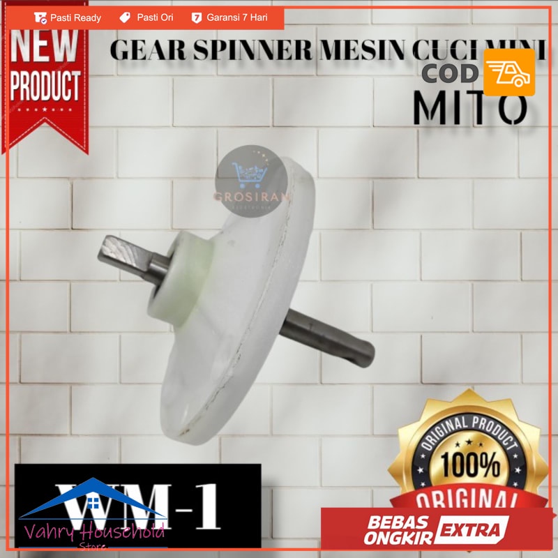 GEAR SPINNER MESIN CUCI MITO WM1 POTABLE Mesin Cuci Mini ORI - PACKING BUBBLE