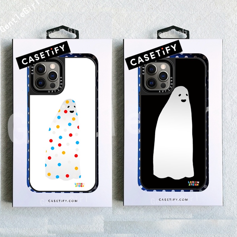 ┋™✒Original CASETiFY Cute Ghost Case For iPhone 14 14Pro 11 12 13 Pro Max Plating Hard PC Cover Casi