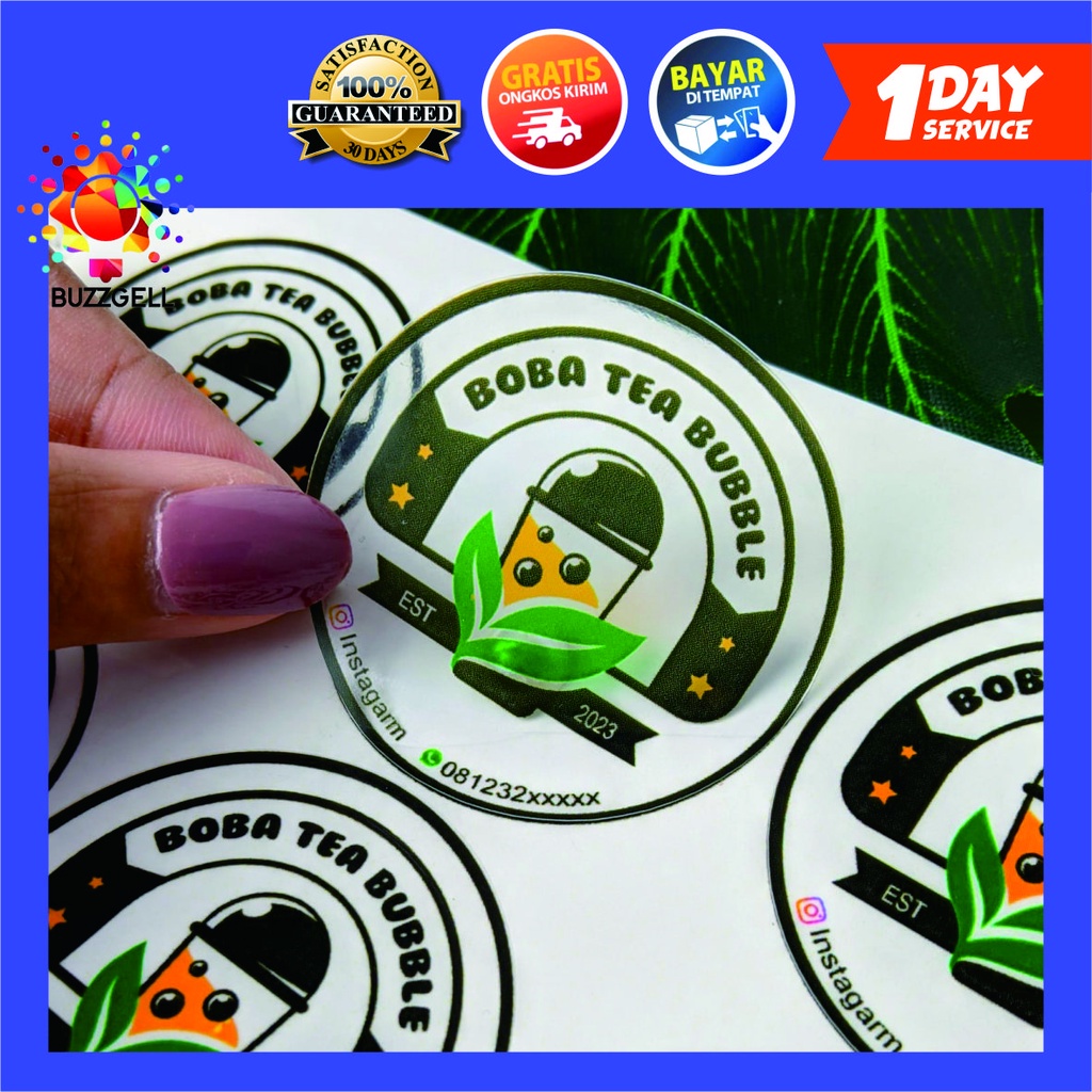 

Sticker Label Minuman Bentuk Bulat Custom Cetak Stiker Produk Kemasan Minuman