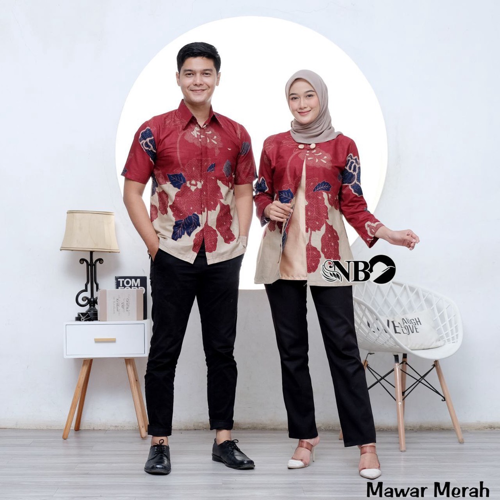 Batik Couple Modern Atasan Blouse Batik Kerja Kantor Wanita