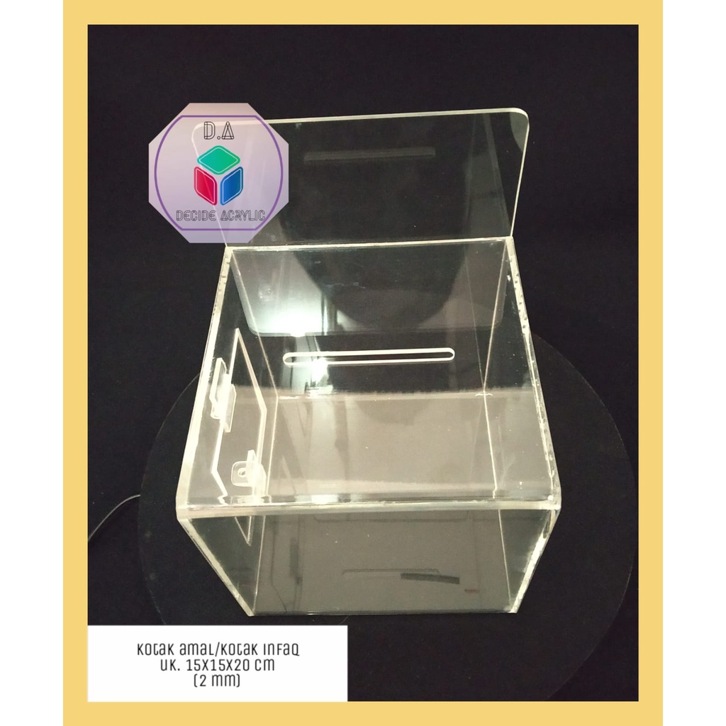 

Decide Acrylic Akrilik Kotak Amal Infaq Infak Masjid Panti Asuhan