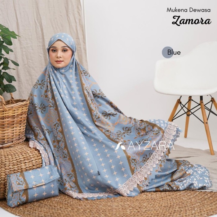 Mukena Dewasa Zamora Maxmara Silk Tas Premium Motif Ayzara
