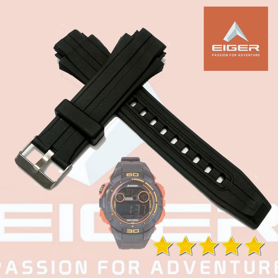 Tali jam tangan N282 20E Ataca 4.0 warna hitam bahan rubber