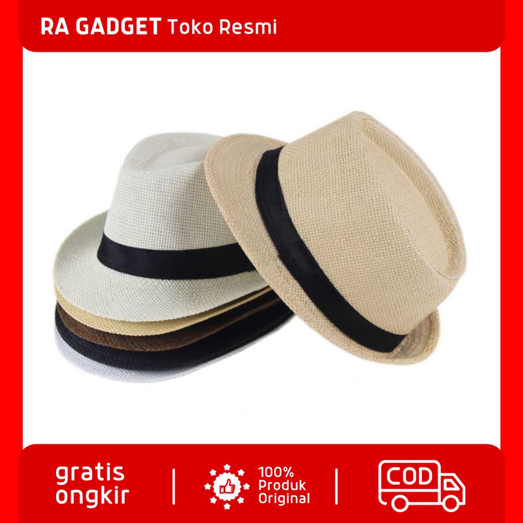 Topi Laken Jazz Vintage Topi Fedora / Topi Laken Penyanyi Musik Jazz Vintage Koboy Koboi Mafia Polos