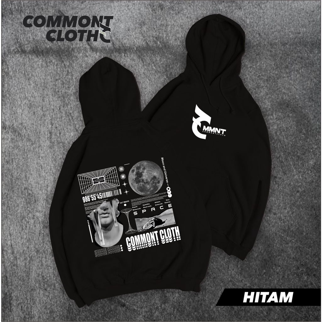 sweater hoodie basic premium unisex / hoodie distro commontcloth katun place tebal