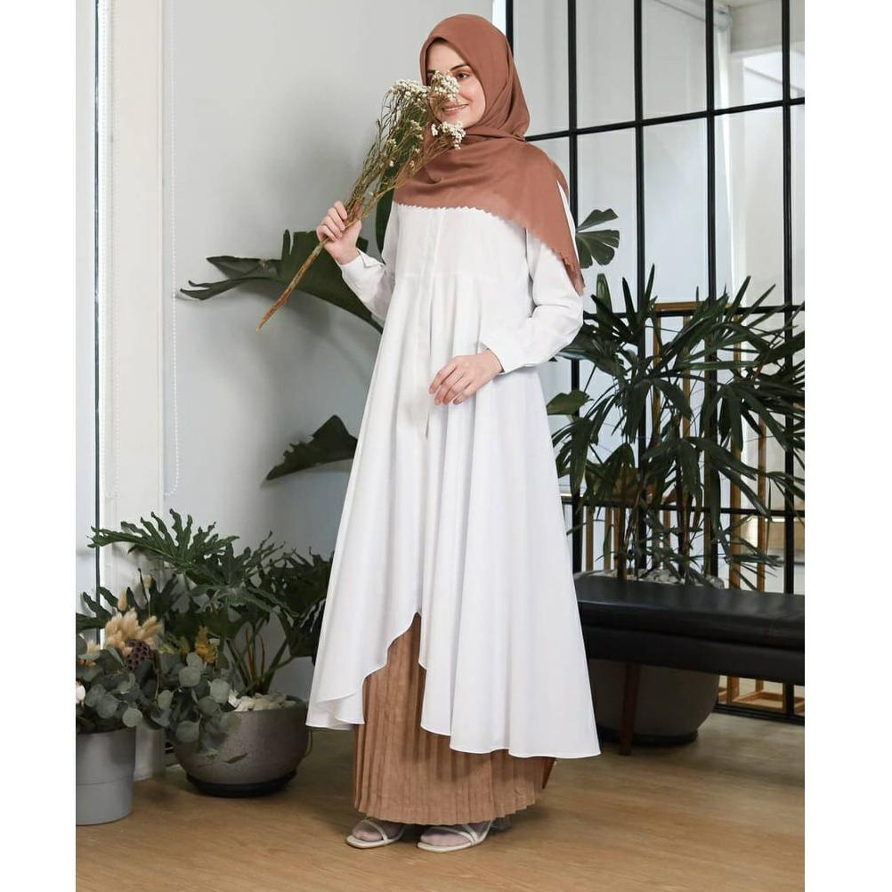 NEW  4.4 Milea Tunik - Tunik Jumbo - Long Tunik - TunikWanita - Tunik Putih - Atasan Tunik - Fashion