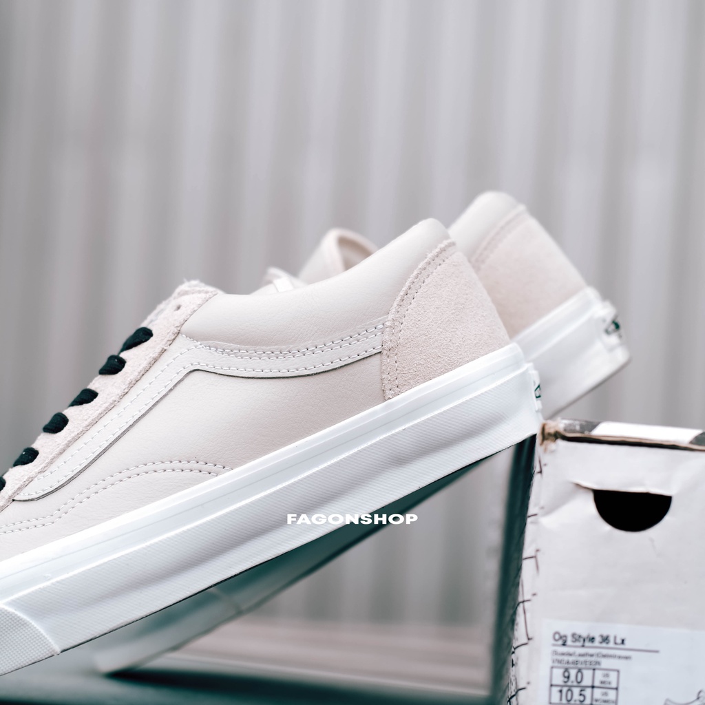 VANS STYLE 36 VAULT OG LX BEIGE LEATHER ORIGINAL 100%