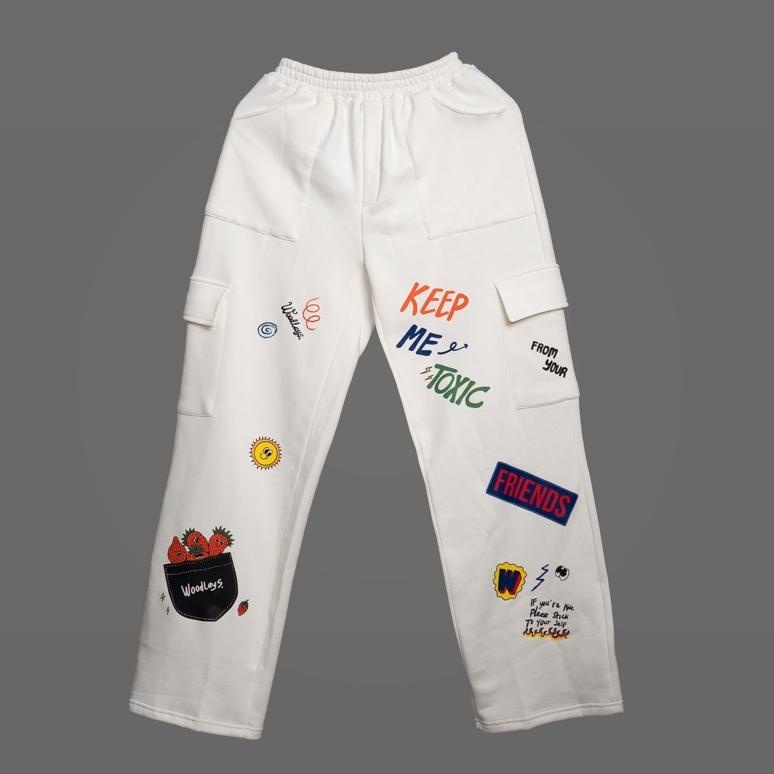 BOOMING Woodlays Fleece Pants Toxic Broken White