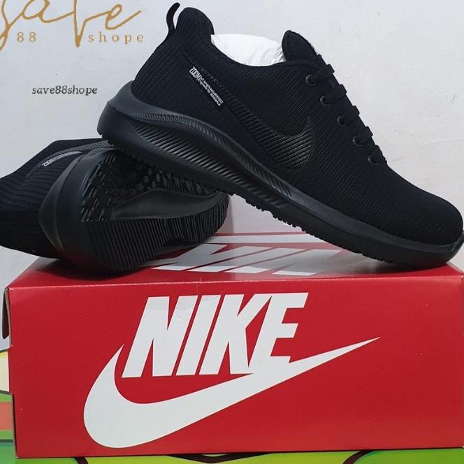 NEW STOCK SEPATU SNEAKERS KETS SEKOLAH OLAHRAGA HITAM POLOS FULL BLACK PRIA WANITA COWOK CEWEK LAKI 