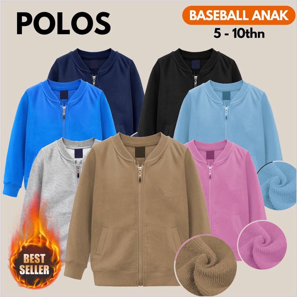 Jaket anak polos COD Jaket Baseball ORIGINAL Bomber Anak Laki-laki Perempuan KATUN Tebal