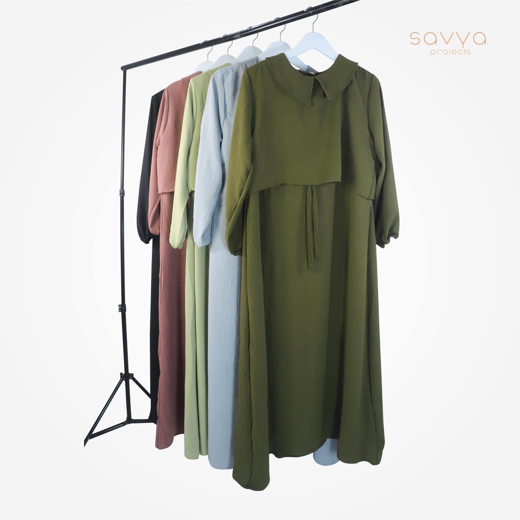 Ayumi Dress - Gamis Hanbok Lucu Bahan Crinkle Airflow Tebal