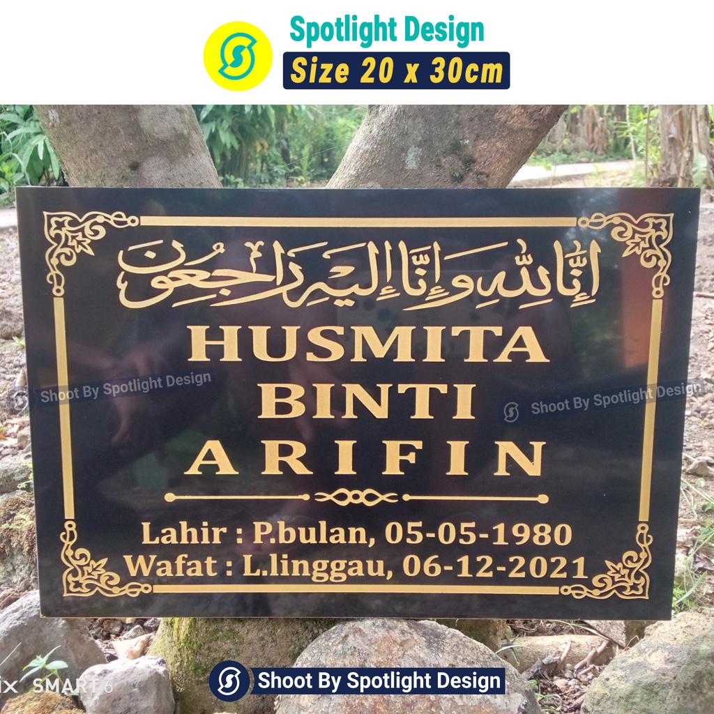 BATU NISAN MAKAM/KUBURAN/PRASASTI FULL GRANIT UNTUK MUSLIM/ISLAM UK 20X30 TERMURAH GRATIS PACKING TE