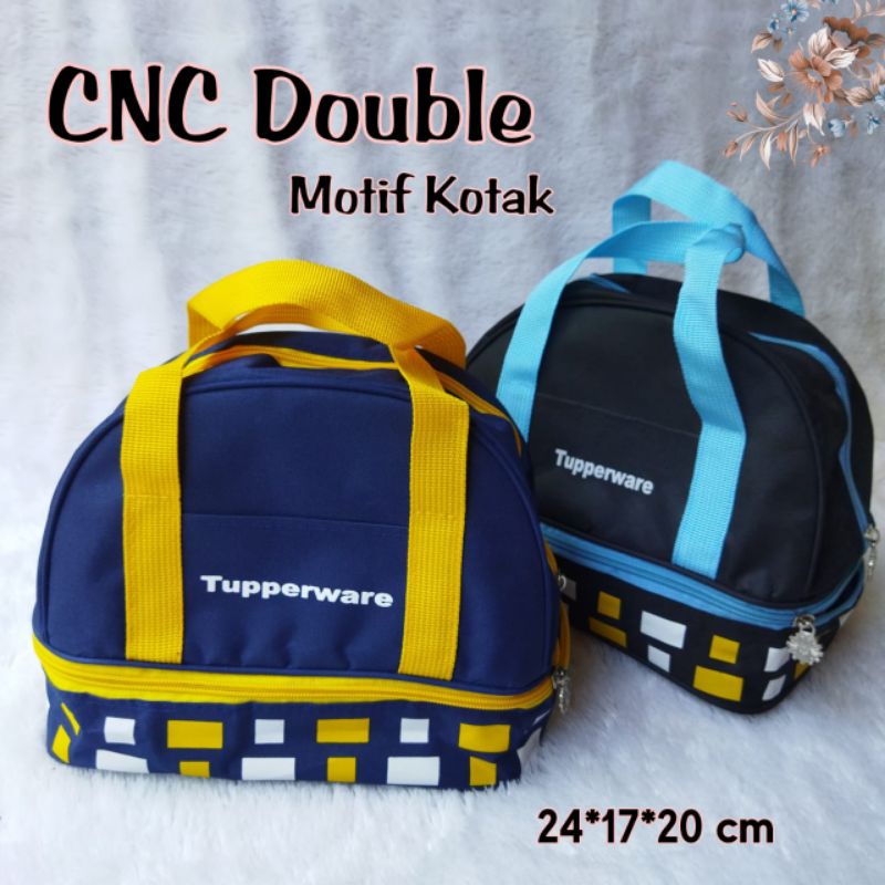 CNC Double Motif Kotak Zipper Bunga Es