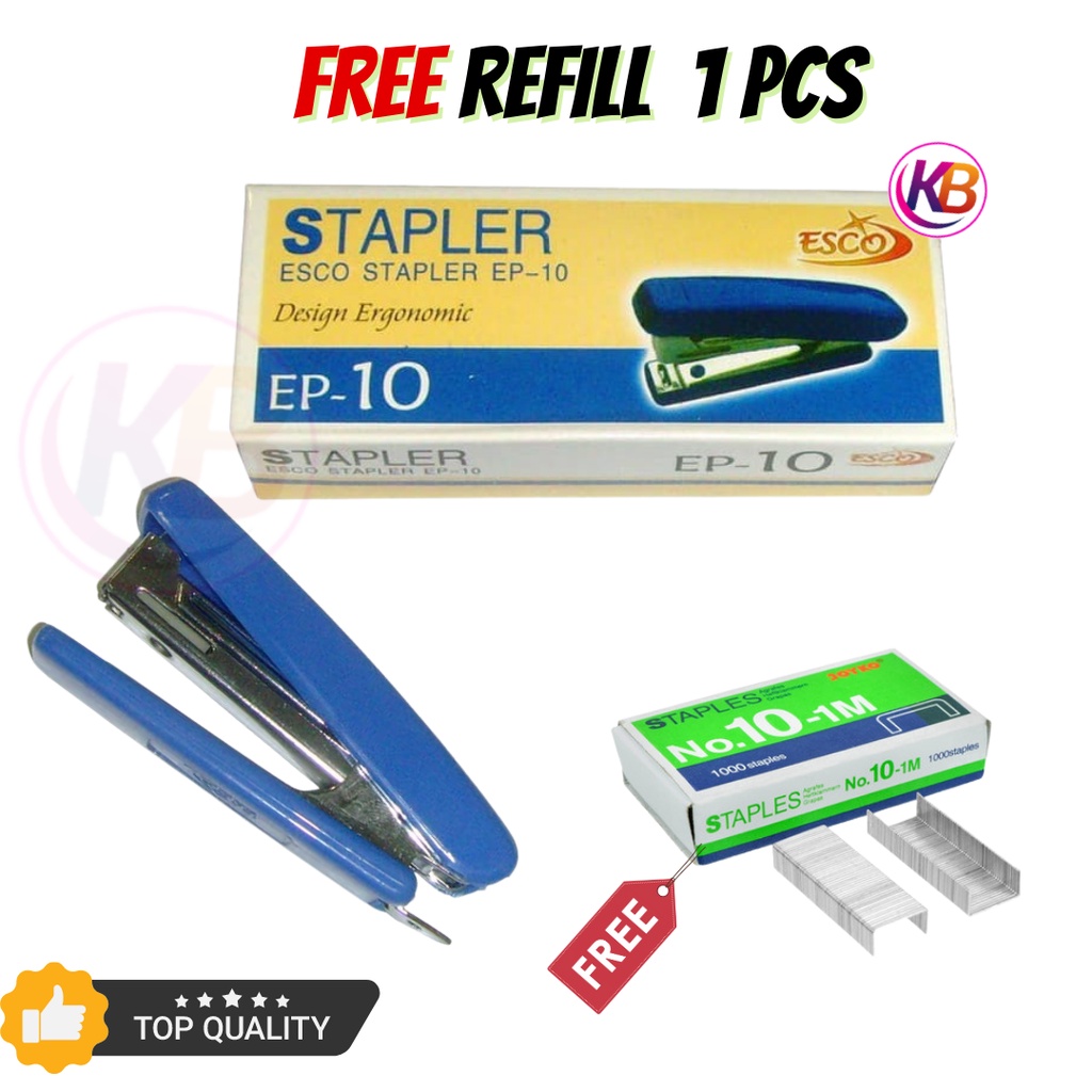 

Stapler / Steples / Hekter / Steples Esco Ep10 (Bonus Isi 1 Kotak) / Jepretan Kertas / Toko gemilang
