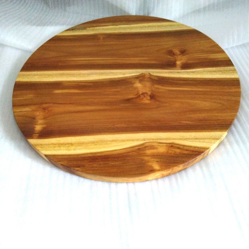 talenan kayu jati bulat diameter 42 cm tebal 3 cm
