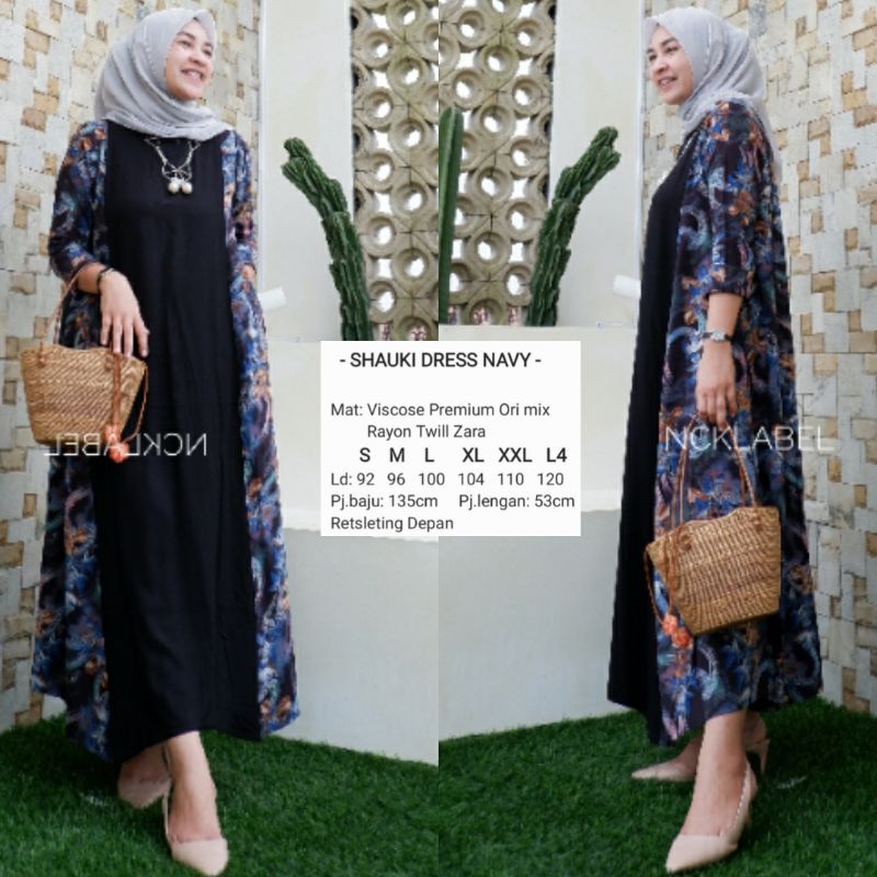 SHAUKI DRESS ORI NCK LABEL VISCOSE PREMIUM ORI MIX RAYON TWILL ZARA SIZE S-L4