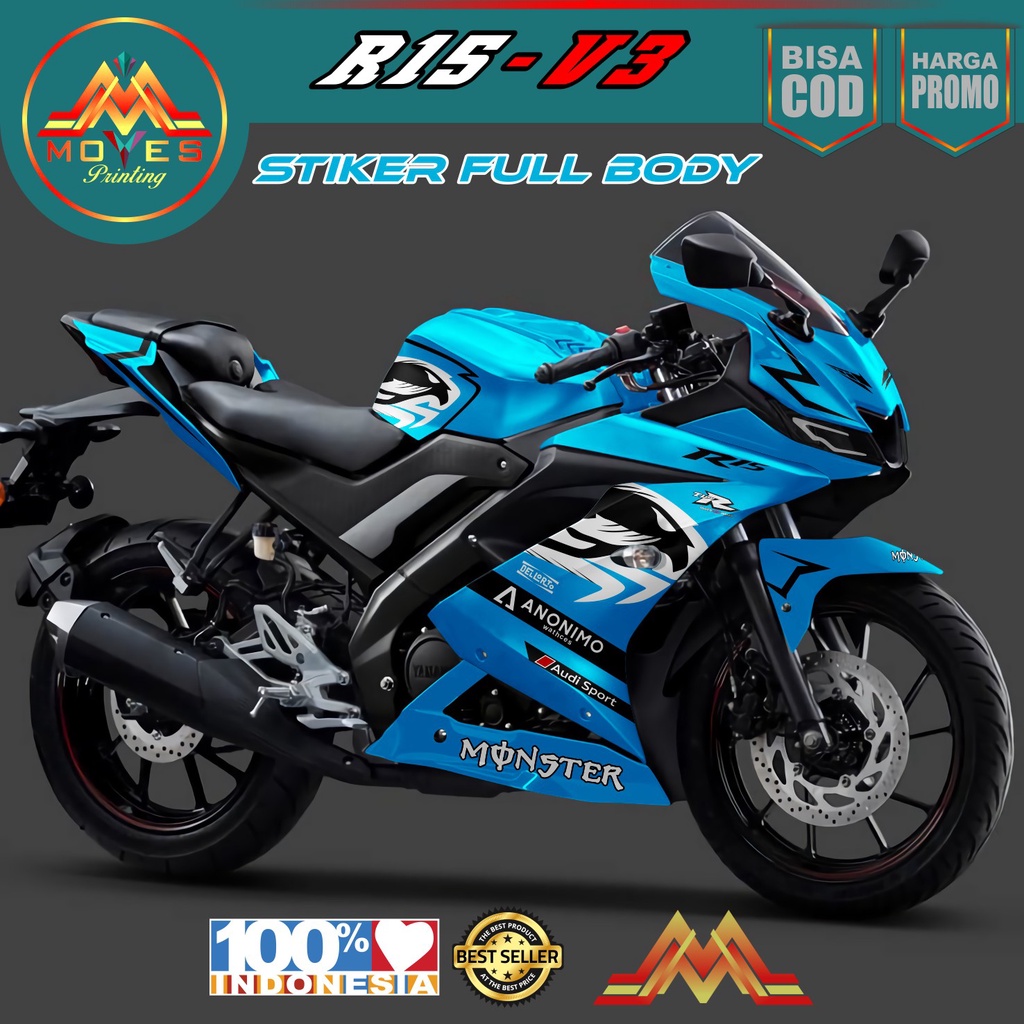 Bisa Cod. Decal Stiker Full Body R15 V3 . Decal Stiker Yamaha R15 V3 Terbaru Stiker R15 V3