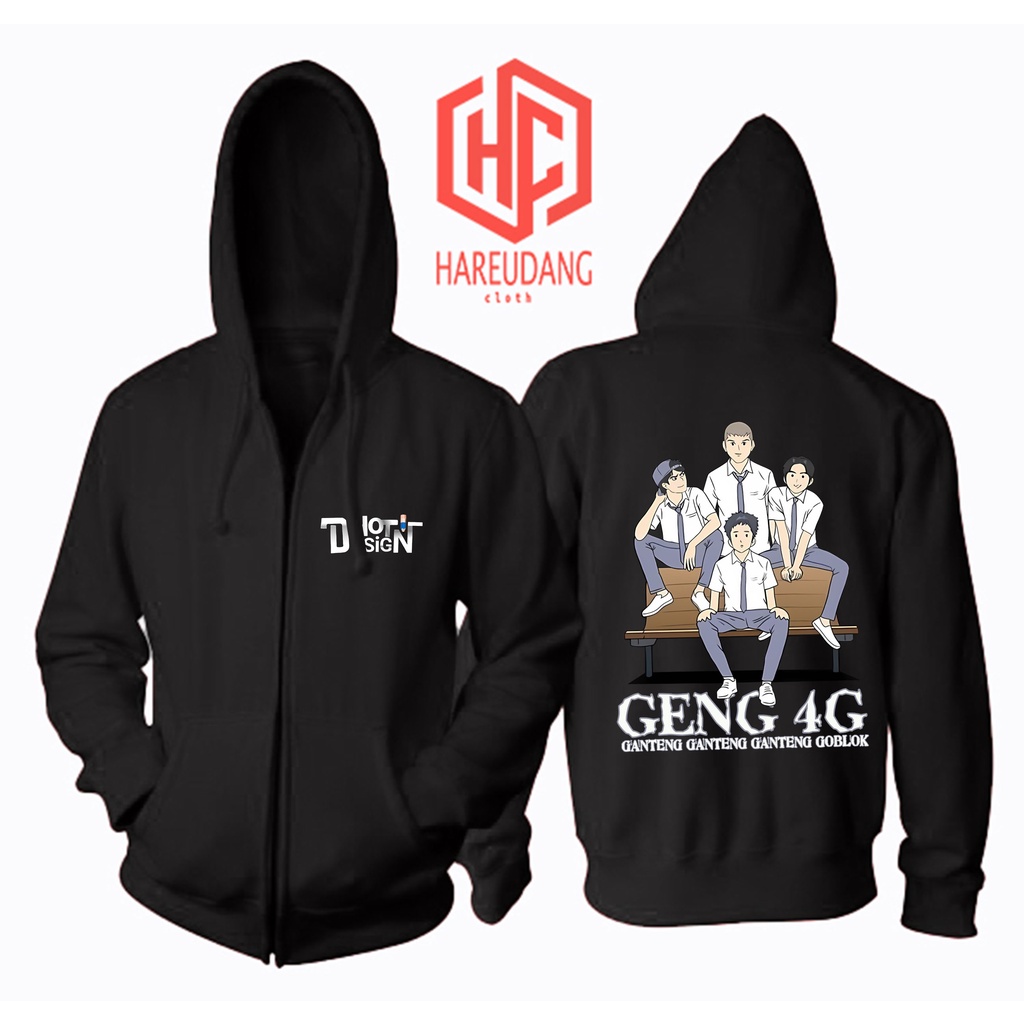 jaket hoodie zipper  dewasa dhot design /hoodie zipper dhot design/ zipper dewasa geng 4g dhotdesign