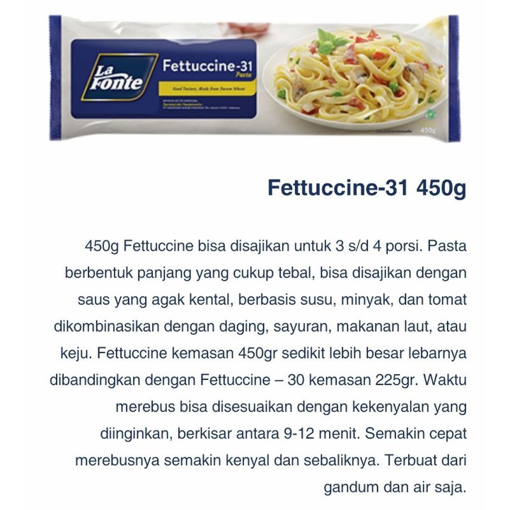 

Fettuccine 450g Lafonte